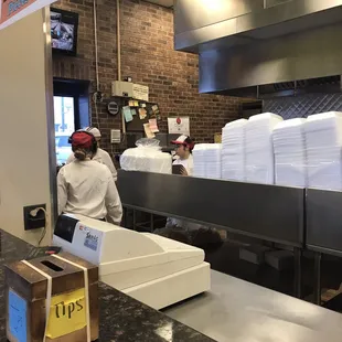 a man working in a restaurant