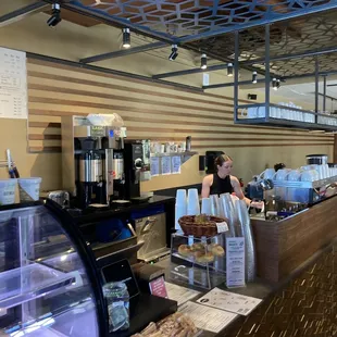 a woman at the counter