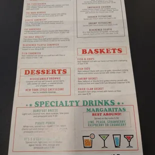 Menu back