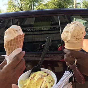 Great  Ice Cream  at a great price we have Butter Pecan (left) Lemon  Raspberry (middle) and Banana  Pudding (left)