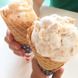 Happy Camper and Banana Pudding.  These are just a single scoop!