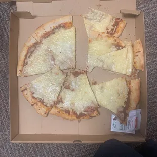 The cheese pizza
