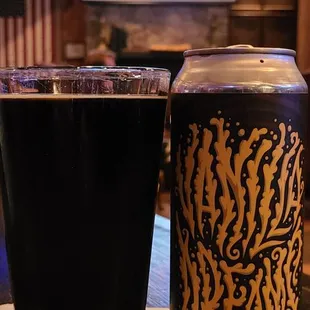 a pint and a glass of beer