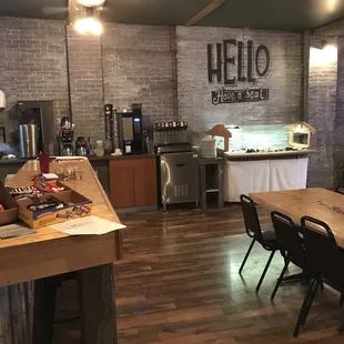 the inside of a restaurant