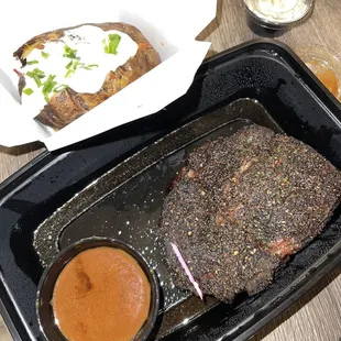 Prime Ribeye 14oz with loaded potato