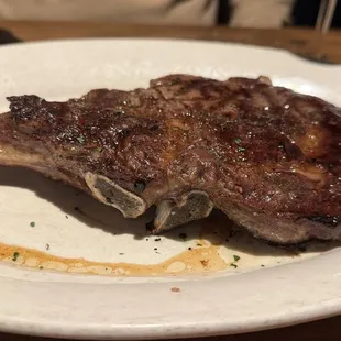 Allen Brothers long bone ribeye 22 oz served- $68