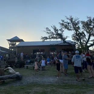 View of The Barn and Market from the back field seating area on a Friday night.