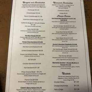 Front menu