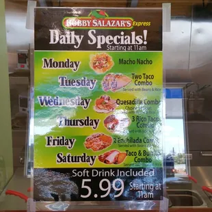 Daily specials