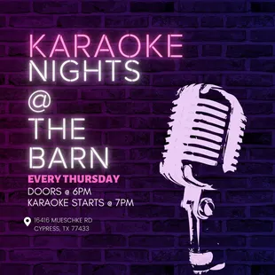 Karaoke Night every Thursday! It&apos;s a blast and ALWAYS entertaining!