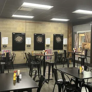 Seating area with tv darts and jukebox