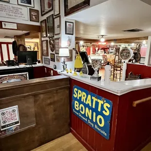 the front desk of a restaurant