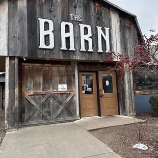 the entrance to the barn