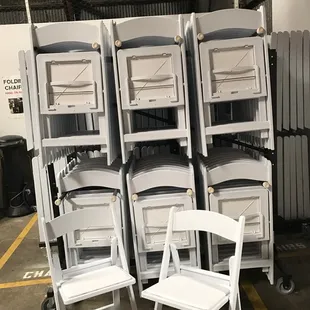 The Barn has new white folding chairs!! August 2018