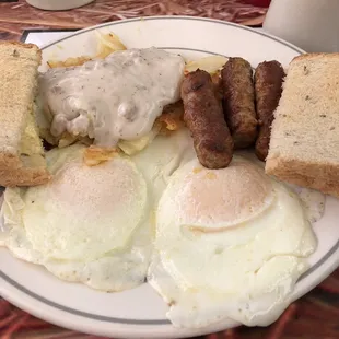 Sausage links and sausage gravy. Yummy!