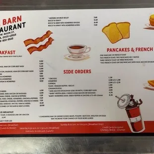 Breakfast menu 02/2022