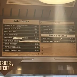 Menu on the inside part.