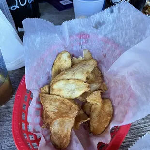 House made chips. Unfortunately I dove in before thinking to take a picture.