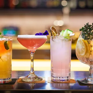 a variety of cocktails