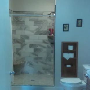 Upgraded bathroom with luxury shower