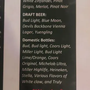 menu