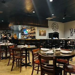 the bar and dining area