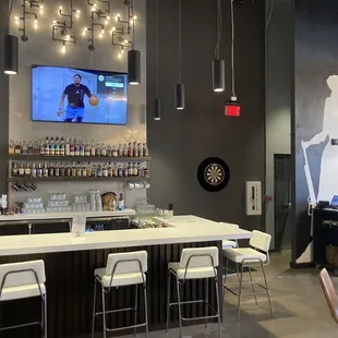 a bar with a television
