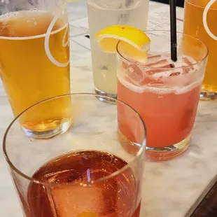 Old fashion, cider, Brambalin Man, vodka lavender honey drink