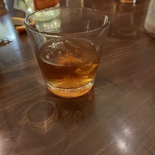 a glass of whiskey