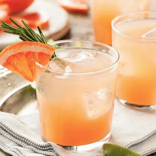 Sparkling Rosemary Palomas!