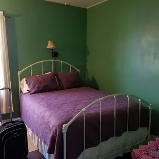 Purple room perfect for a single or romantic couple!