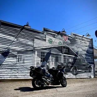 a motorcycle parked outside