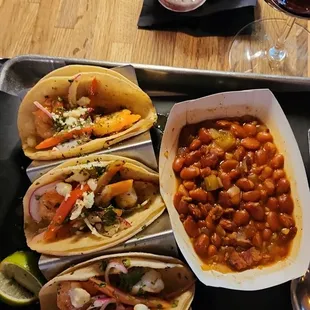 Shrimp Tacos. All cold.