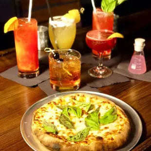 New cocktails and margarita pizza