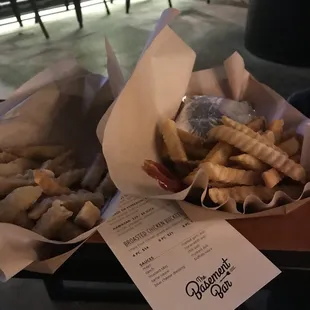 Basement burger and fries