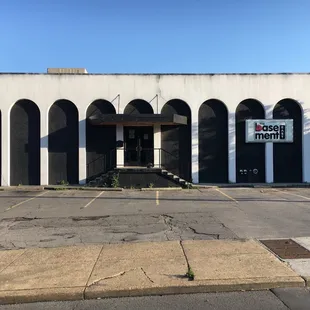 the entrance to the building