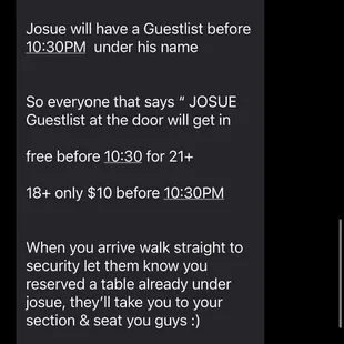 Terms that were confirmed after $100.00 deposit was sent.