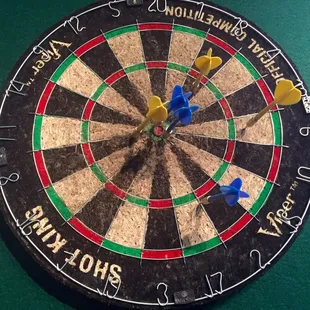 Fun playing darts!