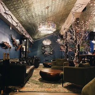 Lounge seating - decorated for the holidays