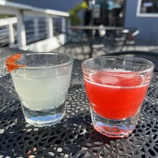Jalisco fire and raspberry lemon drop shot