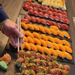 sushi and sashimi, sushi, sashimi, food