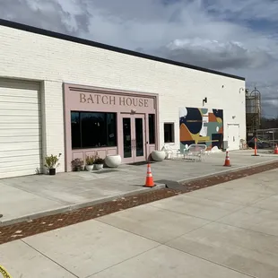 At the end of the building