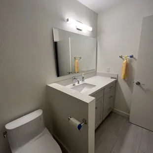 Mirrors, fixtures, toilet from Bathroom Store