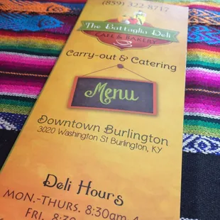 the menu