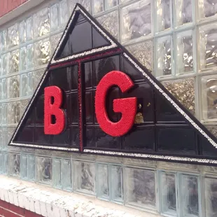 The bgrounds logo made out of bbs.