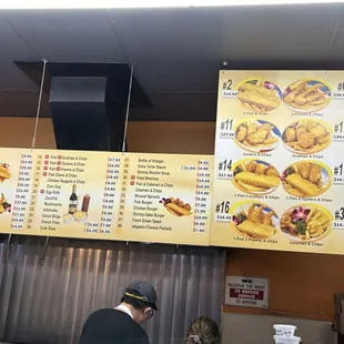 the menu of the restaurant