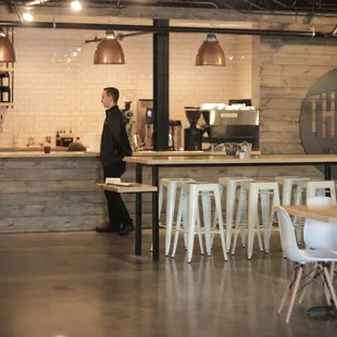a group of people in a restaurant