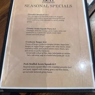 menu