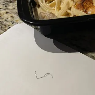 Had a piece of wire in Chicken Alfredo