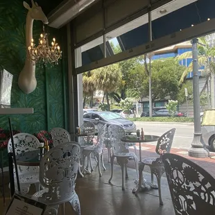 a view from the indoor cafe seating